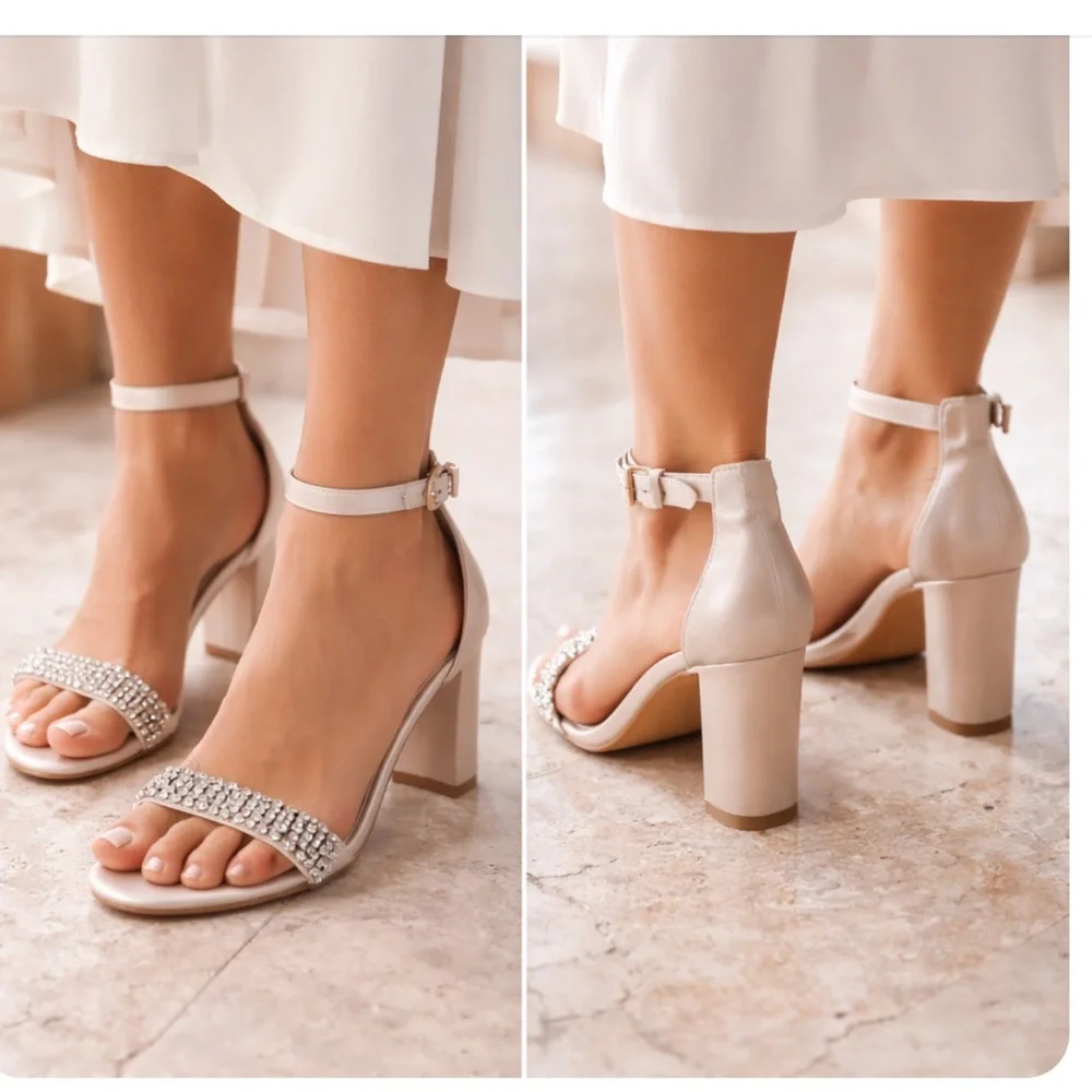 Jewel Badgley Mischka Jameson Sandal  Satin Embellished Women's Sz11 Price Firm!